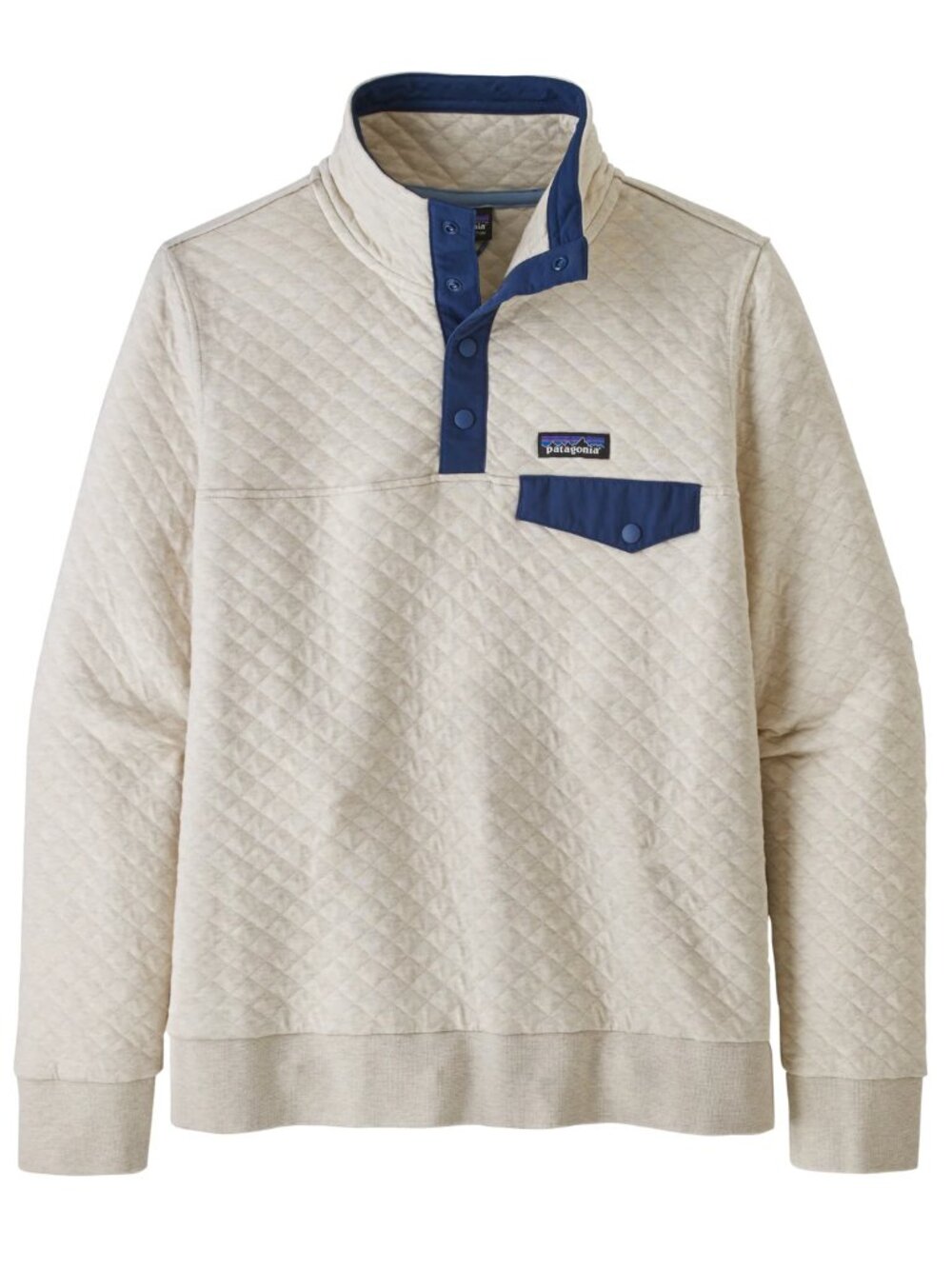 Patagonia Organic Cotton Quilt Snap-T Pullover in Pelican w/ Stone Blue Size S